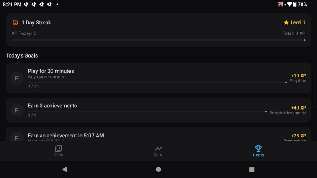 PlayGoals daily goals